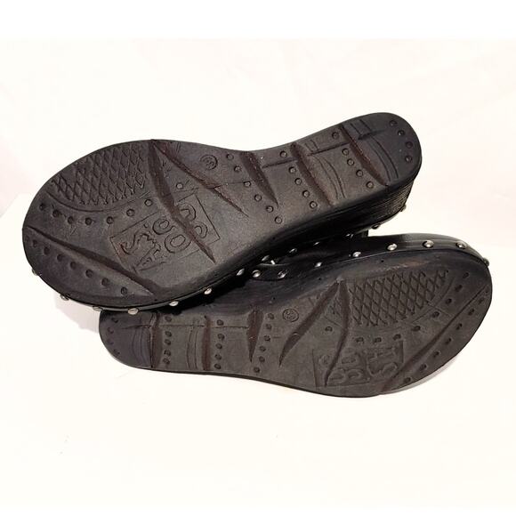 A.S.98 Pietro Wedge Heel Pumps Round Toe Studded Black Womens US 8.5 EU 39 UK 6 - Picture 8 of 12